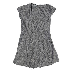 Kimchi Blue Floral Romper Skort Wrap Front Zip V Neck Boho Playsuit S